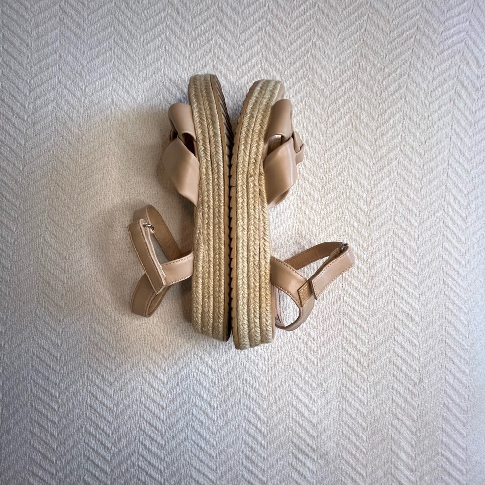 Nordstrom Espadrille Wedge Sandals in Beige Size 5 - Picture 4 of 5